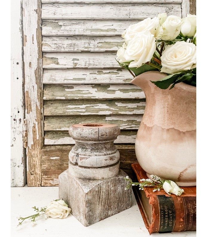 Vintage Architectural Salvage, Chippy White/Gray Column Piece, Chunky, Great Riser Piece 
